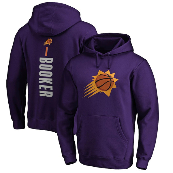 Men's Phoenix Suns #1 Devin Booker 2021 Purple Team Playmaker Name & Number Pullover Hoodie